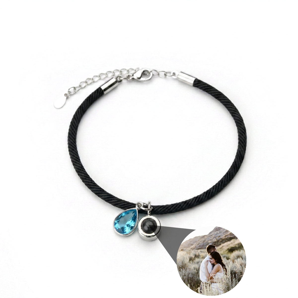 Pulseira com Foto Personalizada - Essence com Pedra de Nascimento