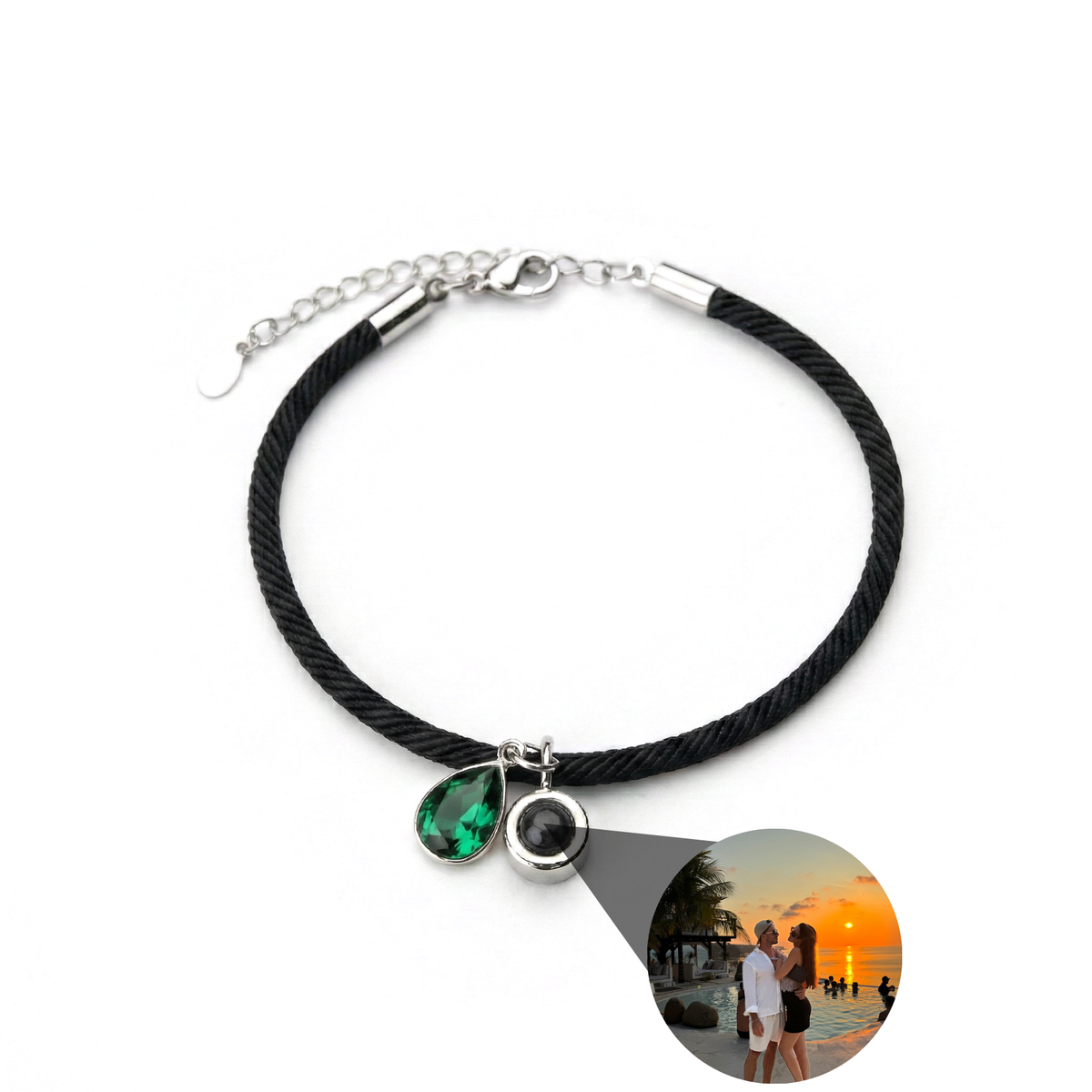 Pulseira com Foto Personalizada - Essence com Pedra de Nascimento
