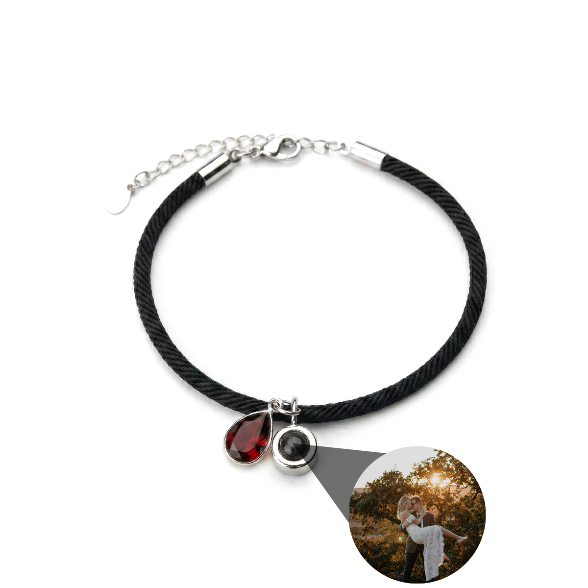 Pulseira com Foto Personalizada - Essence com Pedra de Nascimento