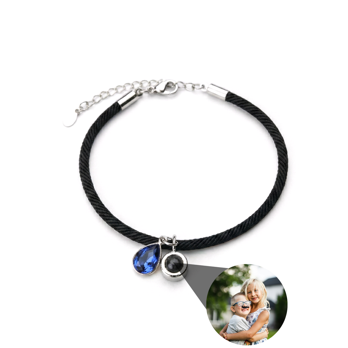 Pulseira com Foto Personalizada - Essence com Pedra de Nascimento