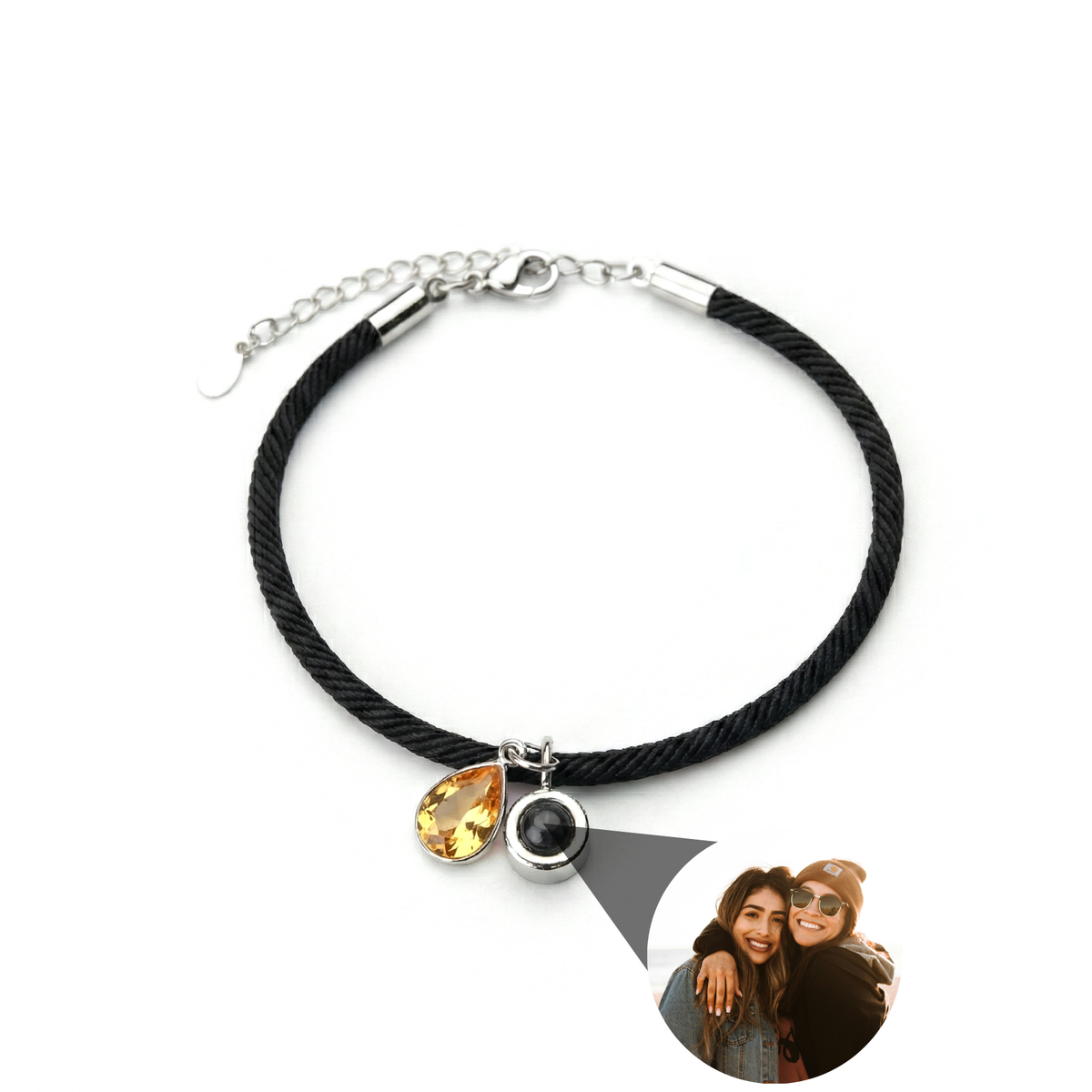 Pulseira com Foto Personalizada - Essence com Pedra de Nascimento