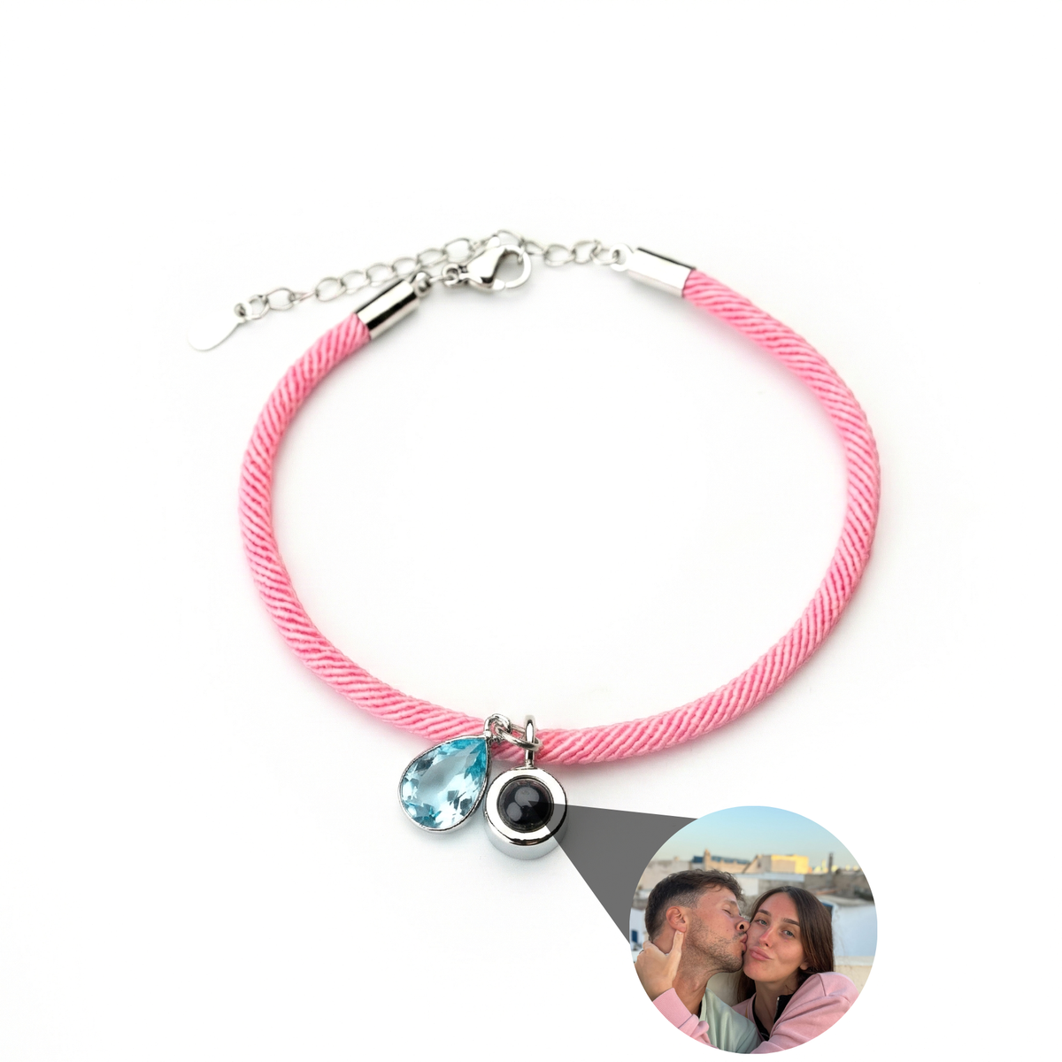 Pulseira com Foto Personalizada - Essence com Pedra de Nascimento