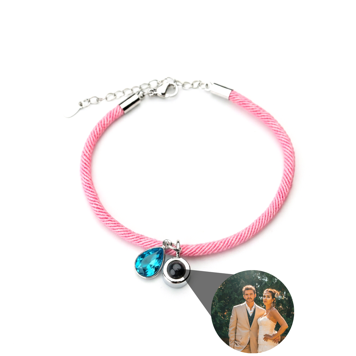 Pulseira com Foto Personalizada - Essence com Pedra de Nascimento