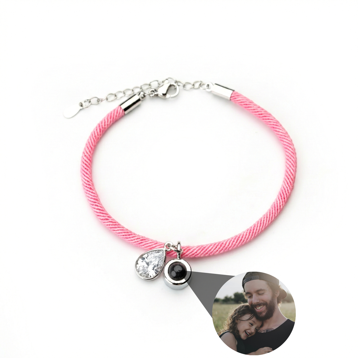 Pulseira com Foto Personalizada - Essence com Pedra de Nascimento