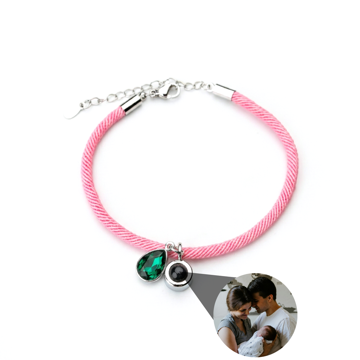Pulseira com Foto Personalizada - Essence com Pedra de Nascimento