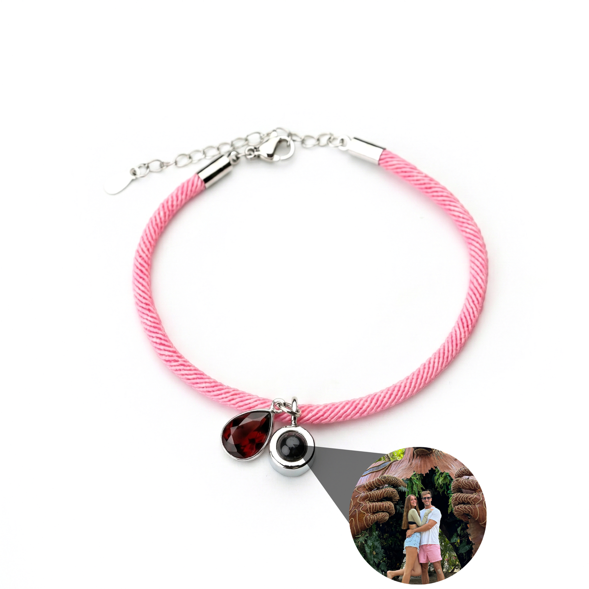 Pulseira com Foto Personalizada - Essence com Pedra de Nascimento