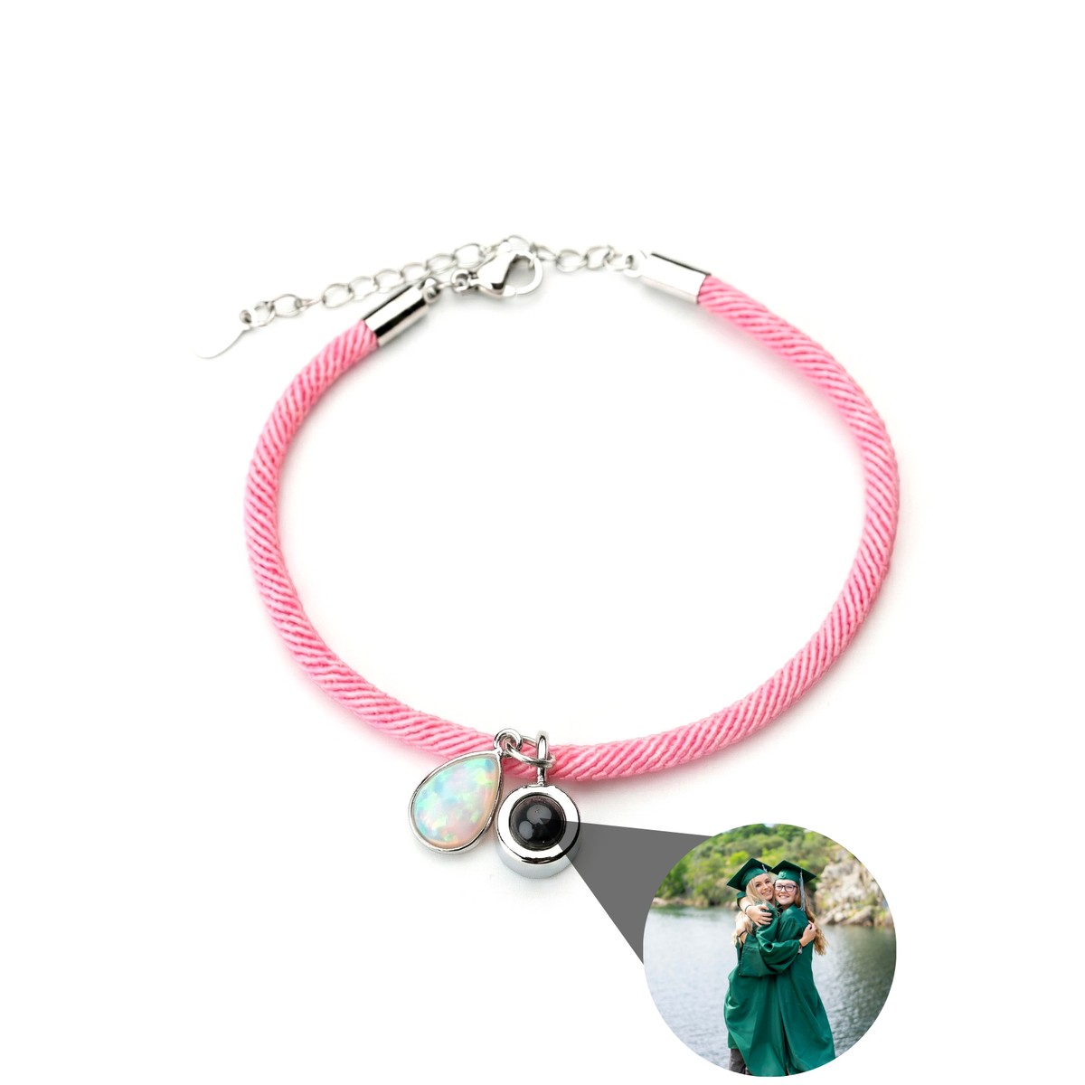 Pulseira com Foto Personalizada - Essence com Pedra de Nascimento
