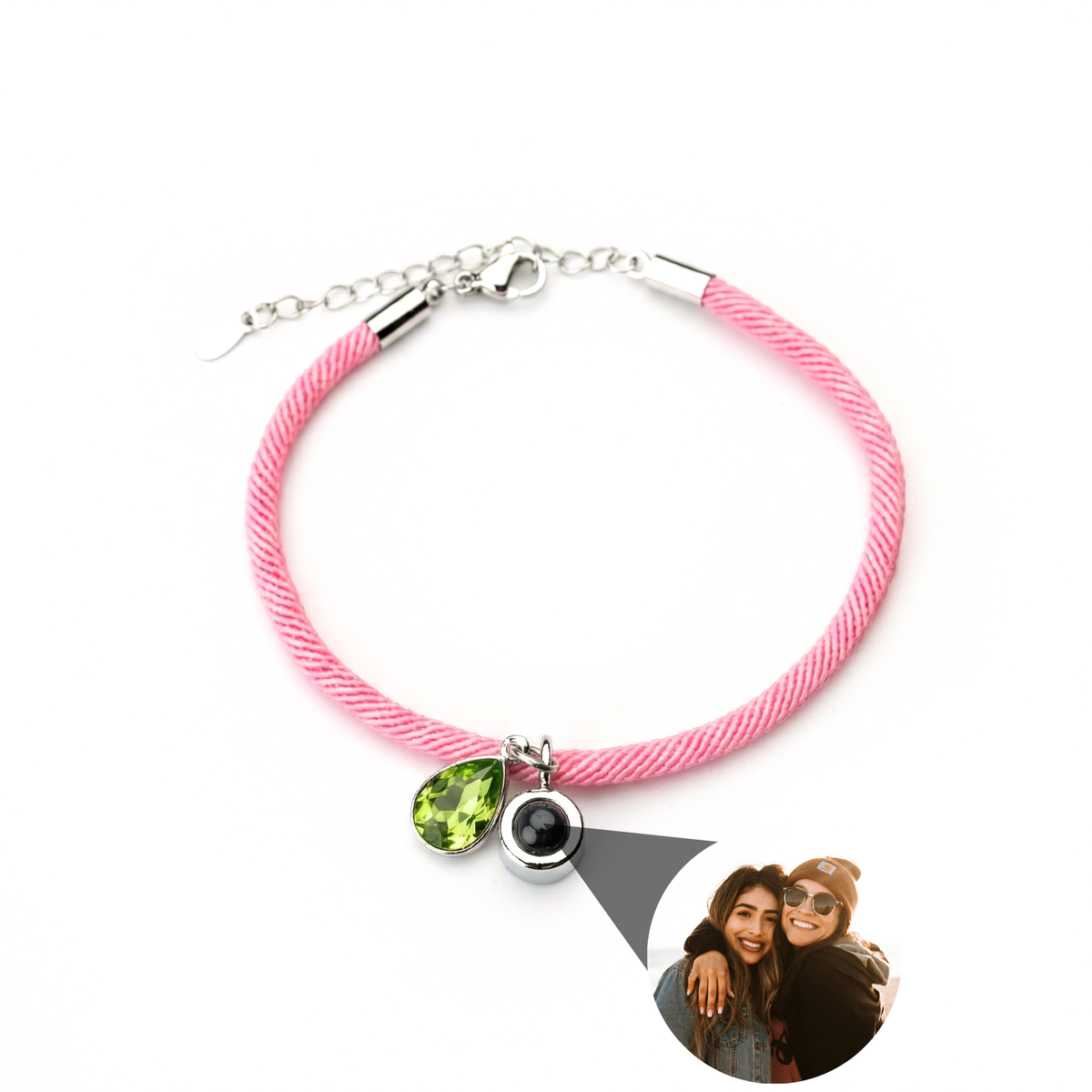 Pulseira com Foto Personalizada - Essence com Pedra de Nascimento
