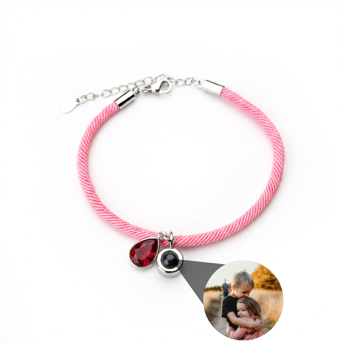 Pulseira com Foto Personalizada - Essence com Pedra de Nascimento