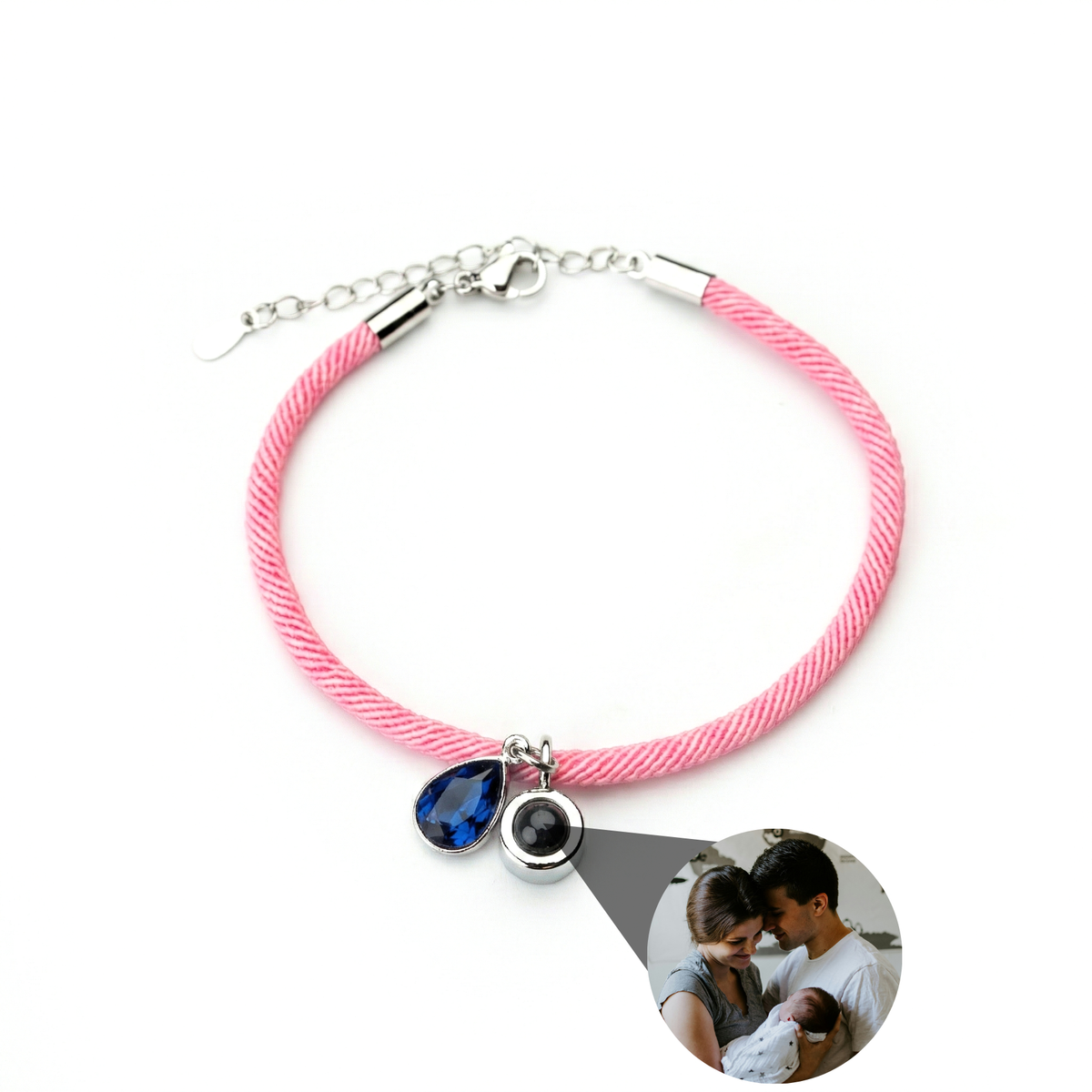 Pulseira com Foto Personalizada - Essence com Pedra de Nascimento