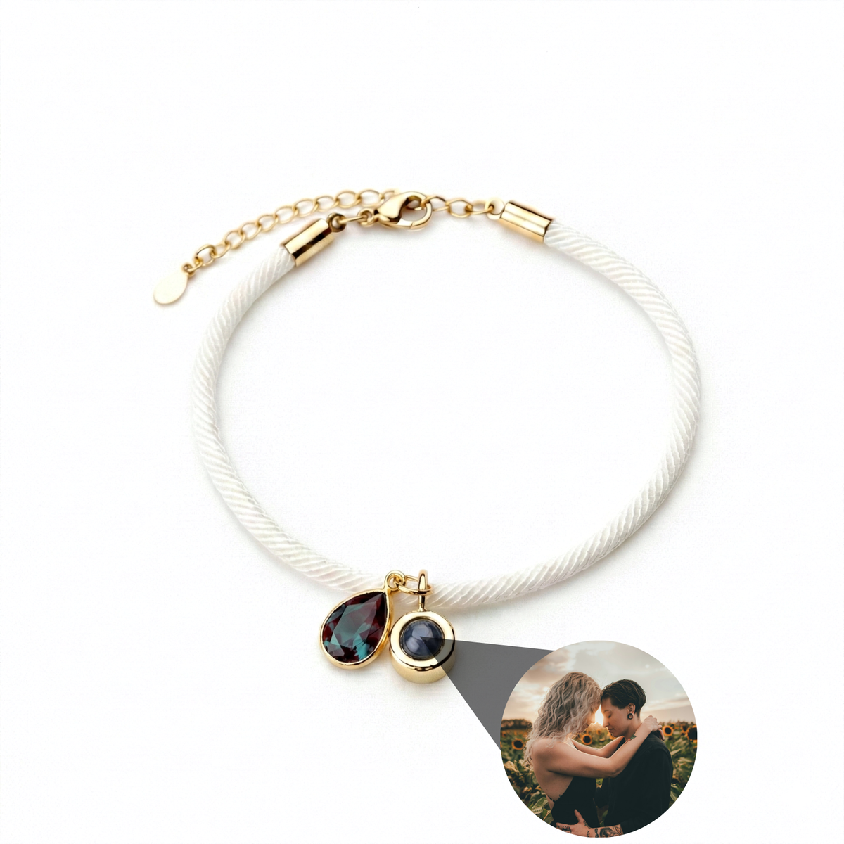 Pulseira com Foto Personalizada - Essence com Pedra de Nascimento