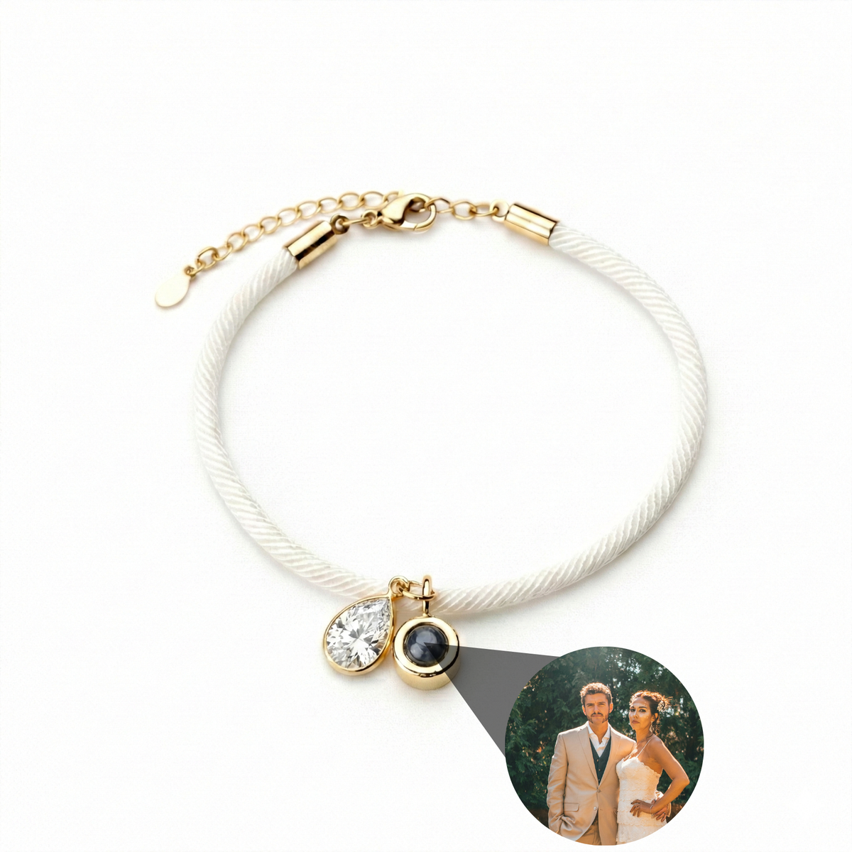 Pulseira com Foto Personalizada - Essence com Pedra de Nascimento