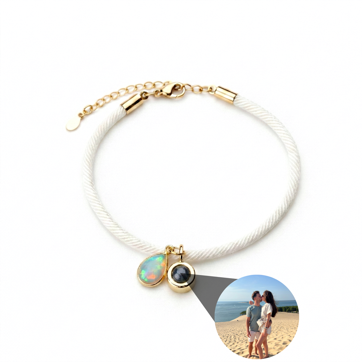 Pulseira com Foto Personalizada - Essence com Pedra de Nascimento