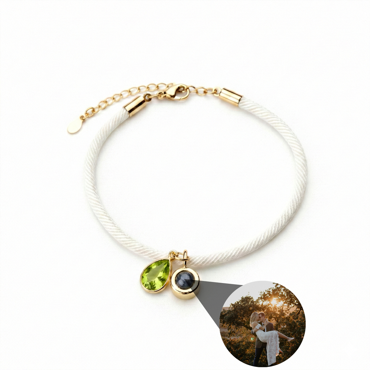 Pulseira com Foto Personalizada - Essence com Pedra de Nascimento