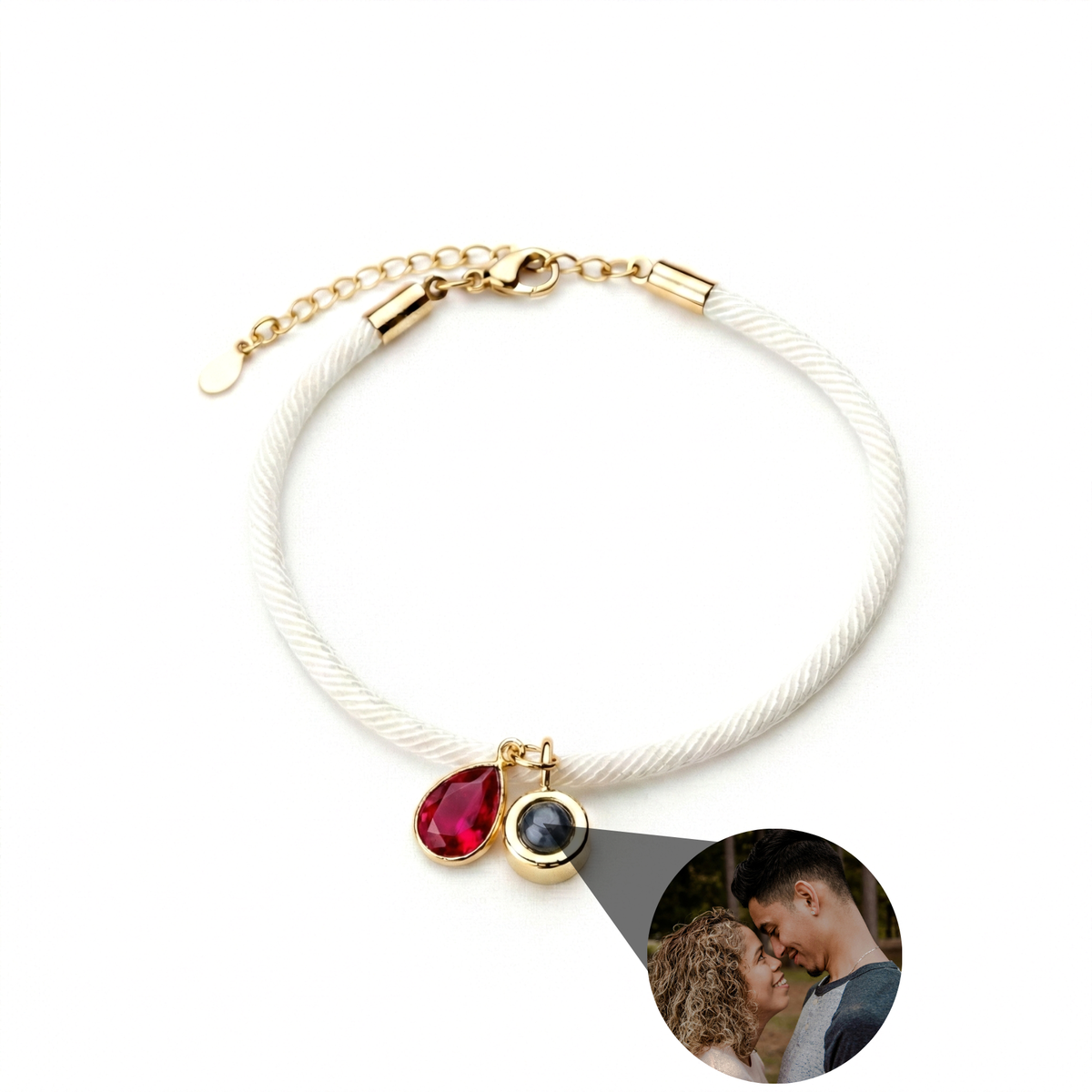Pulseira com Foto Personalizada - Essence com Pedra de Nascimento