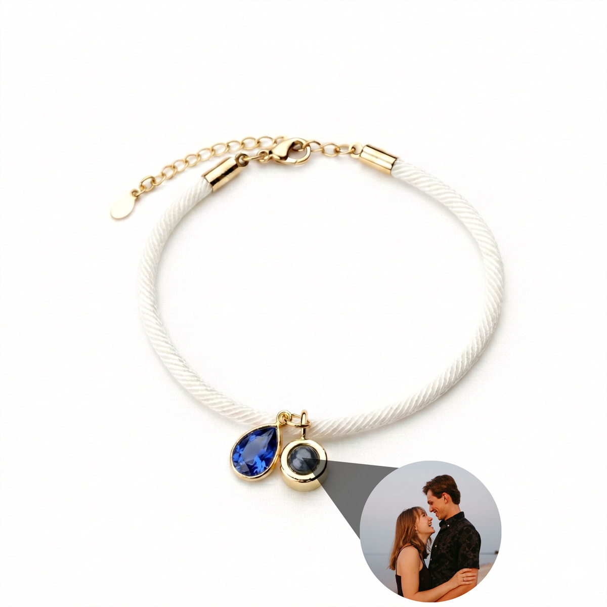 Pulseira com Foto Personalizada - Essence com Pedra de Nascimento