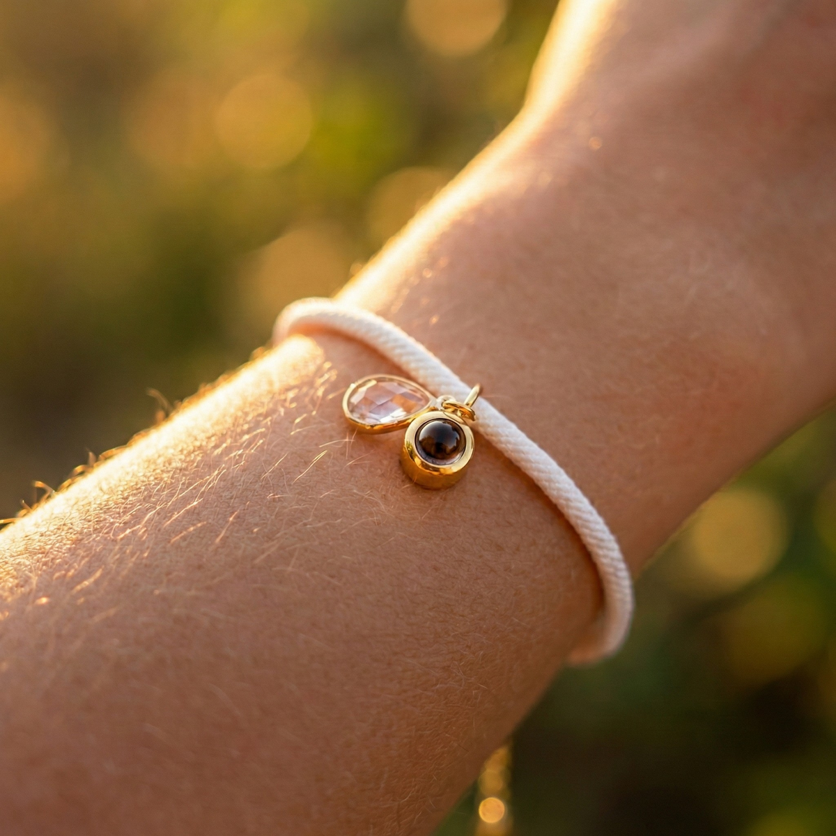 Pulseira com Foto Personalizada - Essence com Pedra de Nascimento