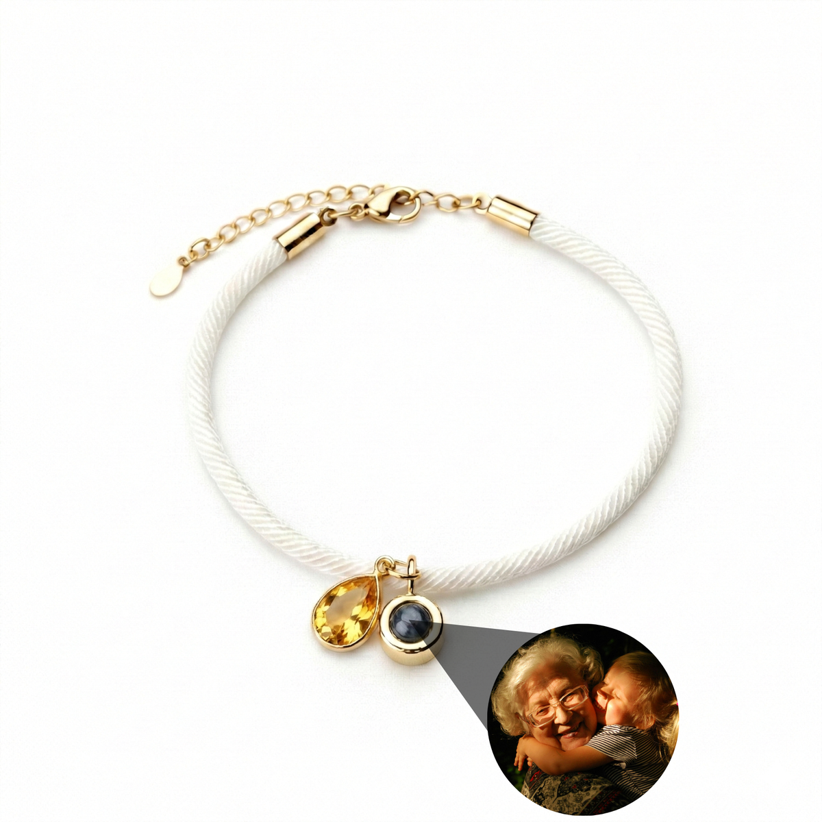 Pulseira com Foto Personalizada - Essence com Pedra de Nascimento