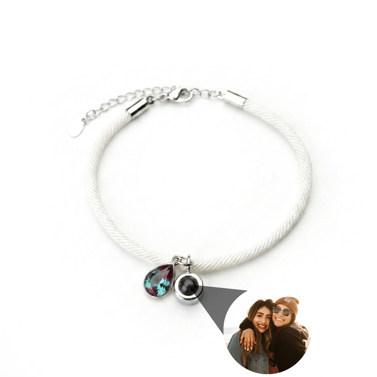 Pulseira com Foto Personalizada - Essence com Pedra de Nascimento