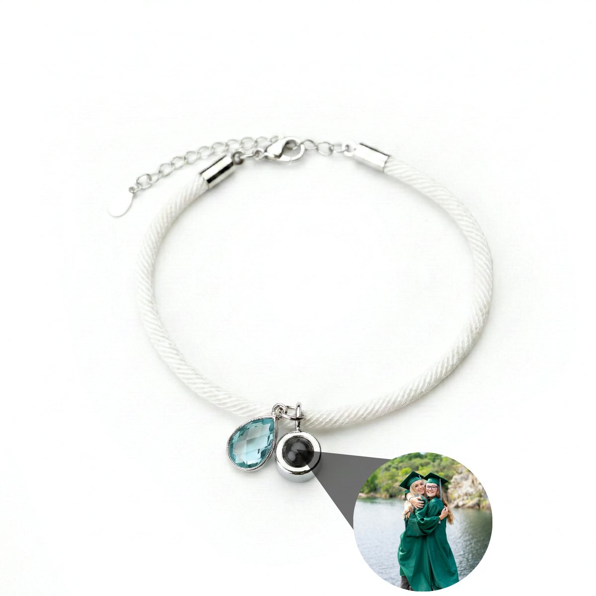 Pulseira com Foto Personalizada - Essence com Pedra de Nascimento