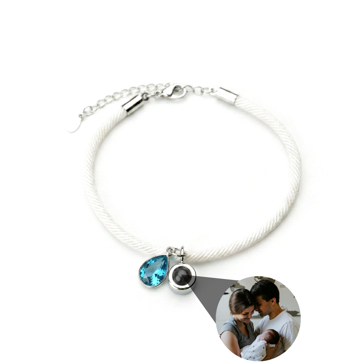 Pulseira com Foto Personalizada - Essence com Pedra de Nascimento