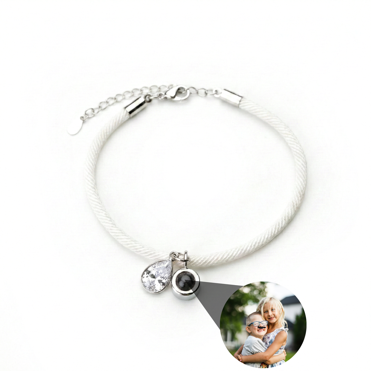Pulseira com Foto Personalizada - Essence com Pedra de Nascimento