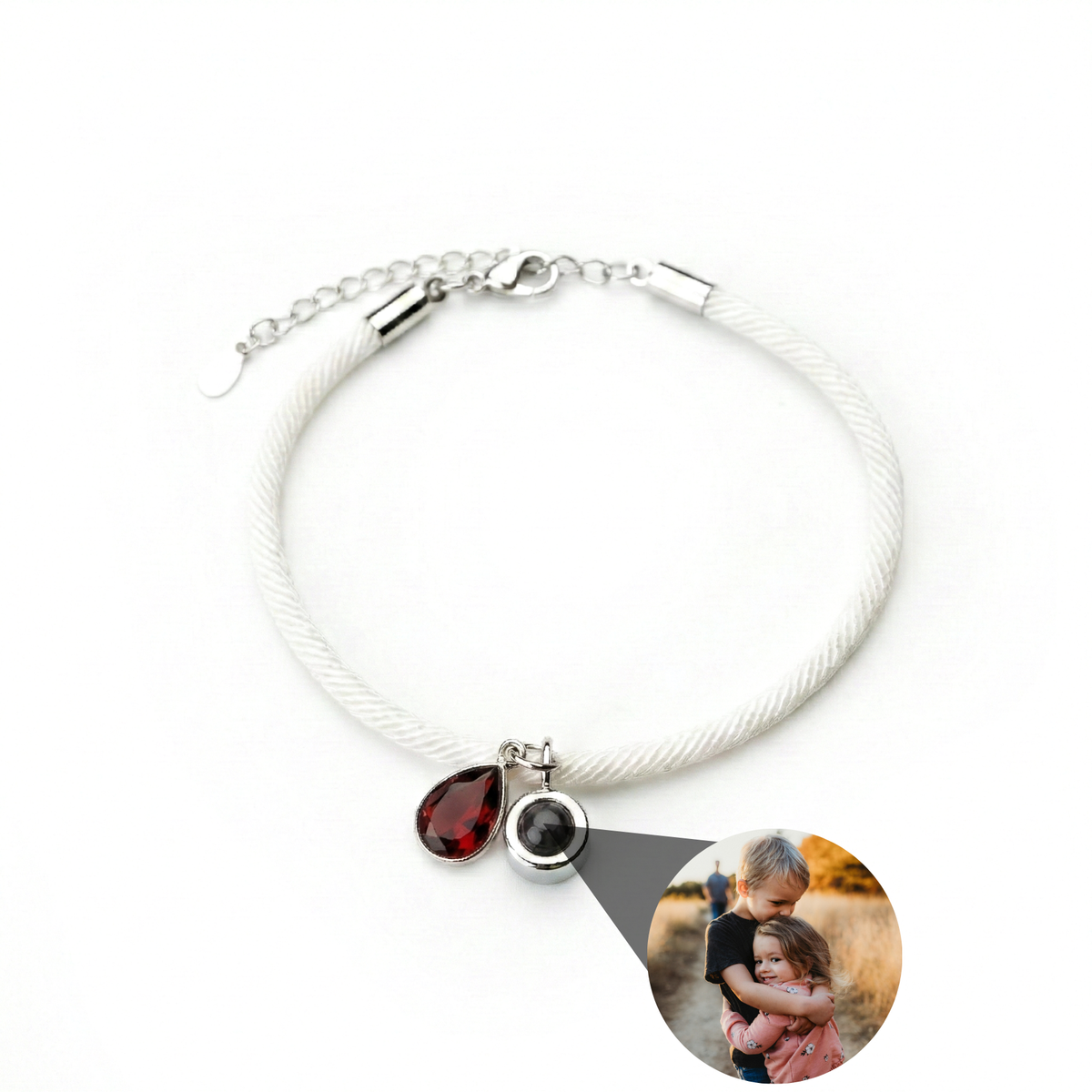 Pulseira com Foto Personalizada - Essence com Pedra de Nascimento