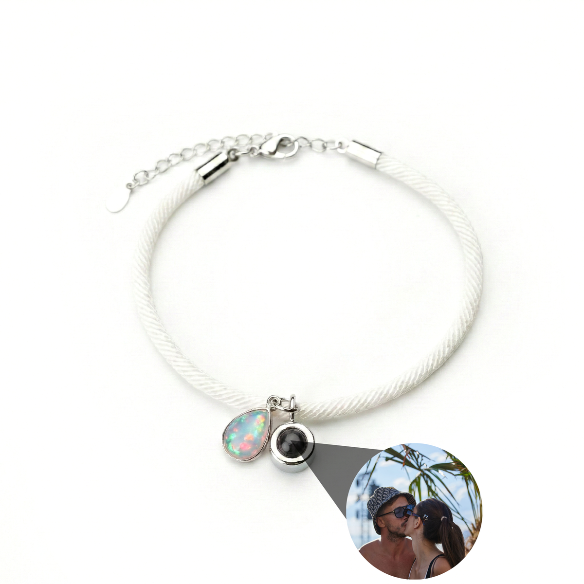 Pulseira com Foto Personalizada - Essence com Pedra de Nascimento