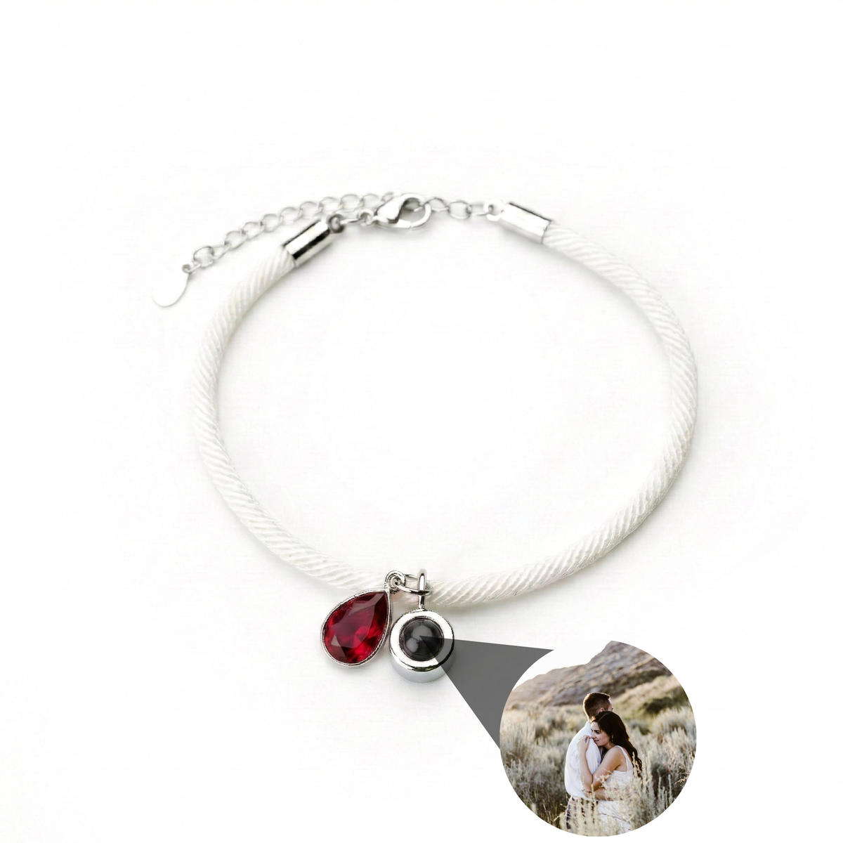 Pulseira com Foto Personalizada - Essence com Pedra de Nascimento