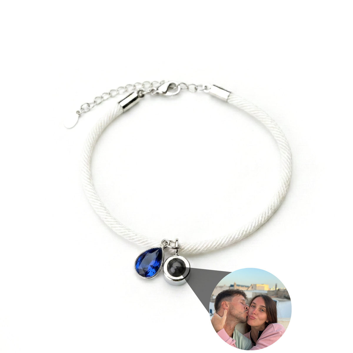 Pulseira com Foto Personalizada - Essence com Pedra de Nascimento
