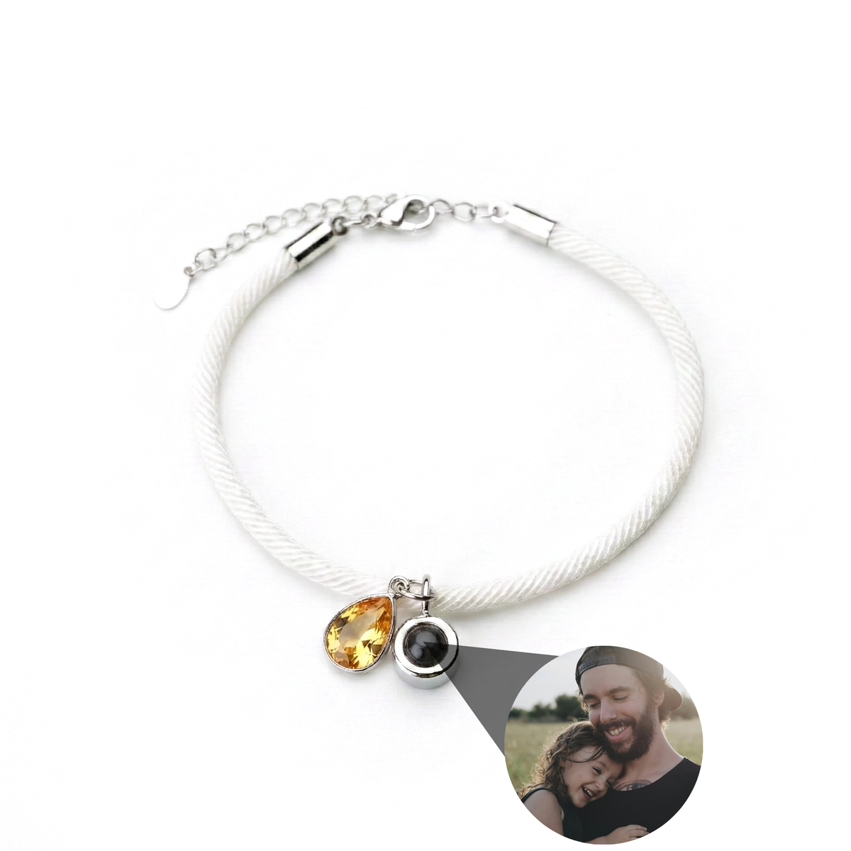 Pulseira com Foto Personalizada - Essence com Pedra de Nascimento