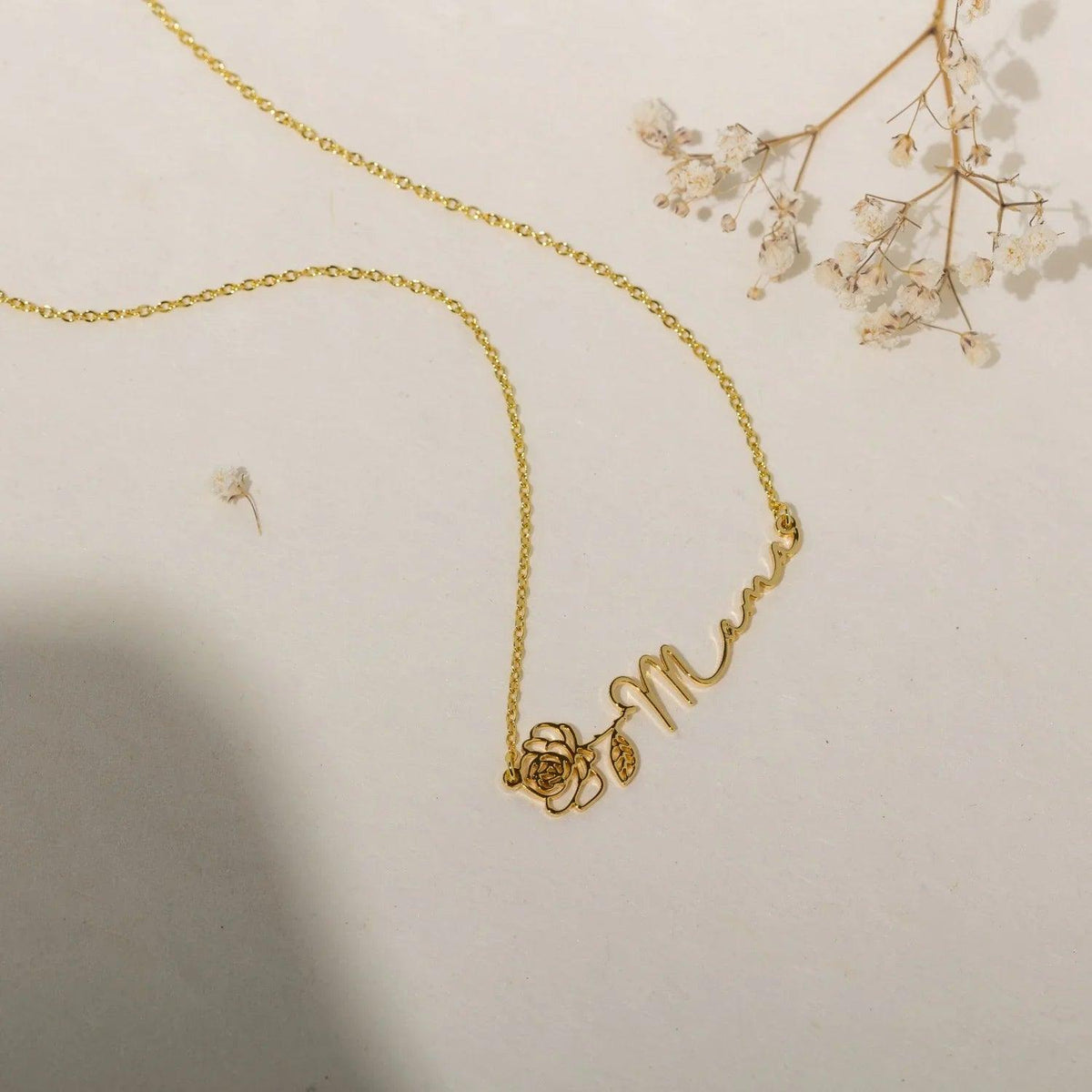 Colar Barra Personalizado com Flor do Mês - Wulgor