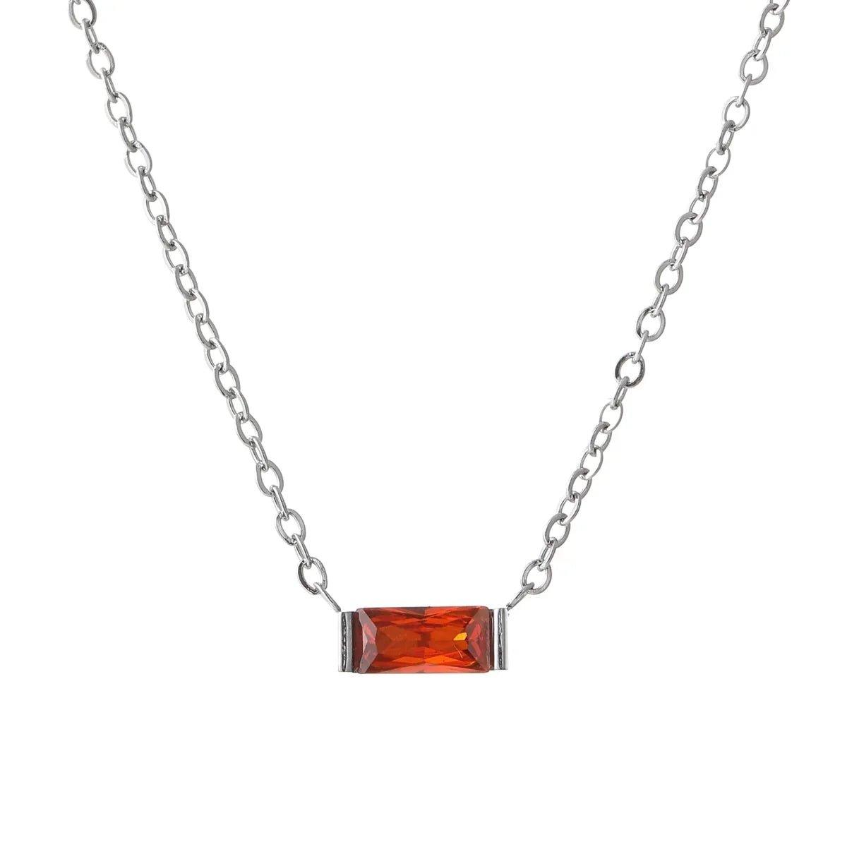 Colar de cristal com pedra do mês, joia de nascimento da marca Wulgor, com pingente de cristal brilhante e elegante.