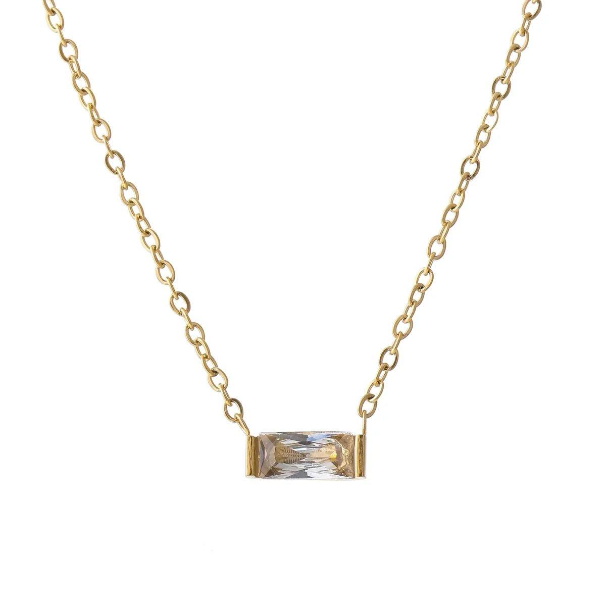 Colar de cristal com pedra de nascimento da marca Wulgor, com pingente de cristal brilhante e detalhes elegantes.