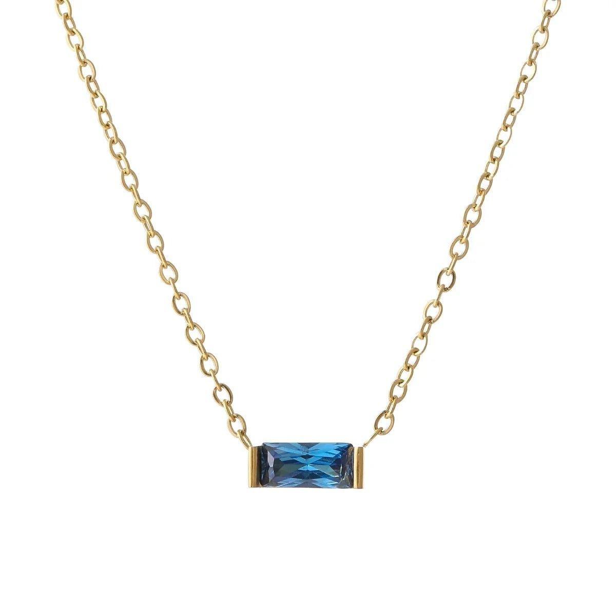 Colar de cristal com pedra do mês, joia de nascimento da marca Wulgor, com pingente de cristal brilhante e detalhes elegantes.
