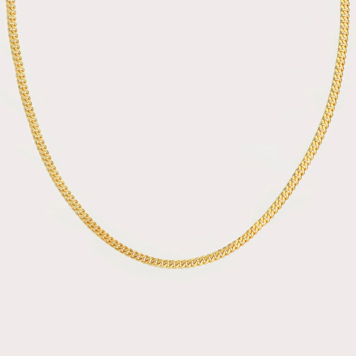 Corrente masculina Cuban Link de 3mm da marca Wulgor, destaque em aço inox com acabamento brilhante.