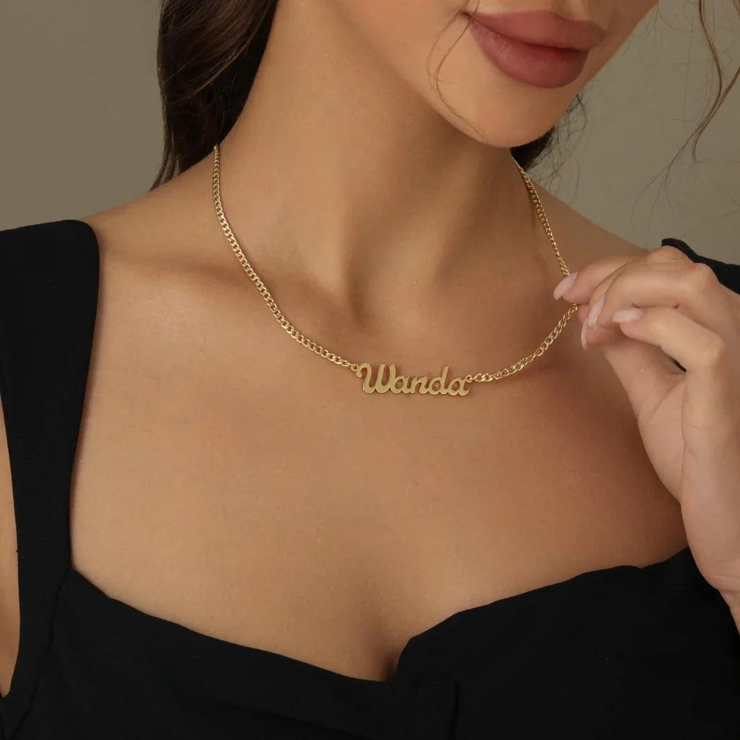Colar Personalizado com Nome, Corrente Cuban - Wulgor