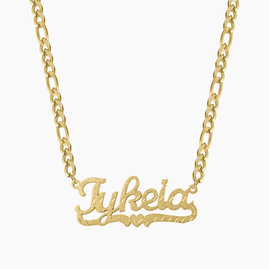 Colar Personalizado com Nome e Coração Diamond Cut - Wulgor
