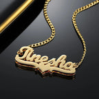 Colar Personalizado com Nome e Coração, Cuban Duplo - Wulgor