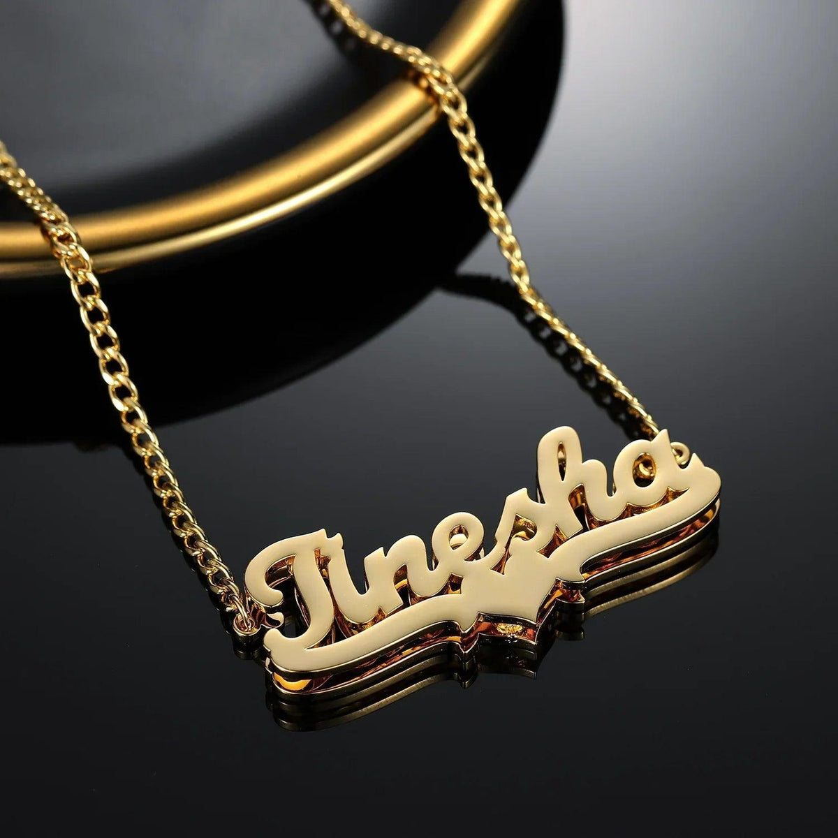 Colar Personalizado com Nome e Coração, Cuban Duplo - Wulgor