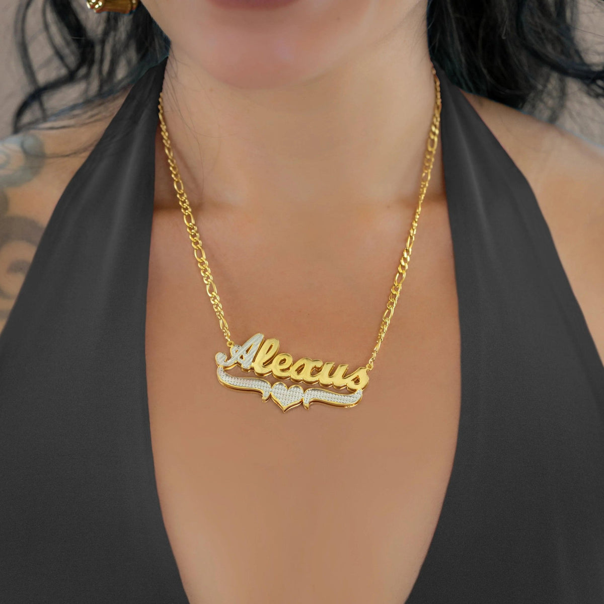 Colar Figaro Personalizado com Nome em Script - Wulgor