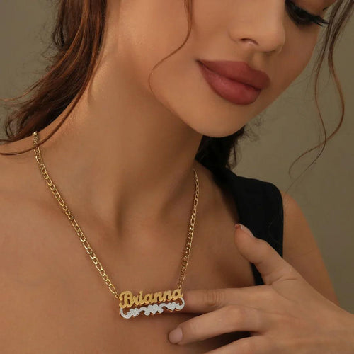 Colar Cuban Personalizado com Nome e Três Corações - Wulgor