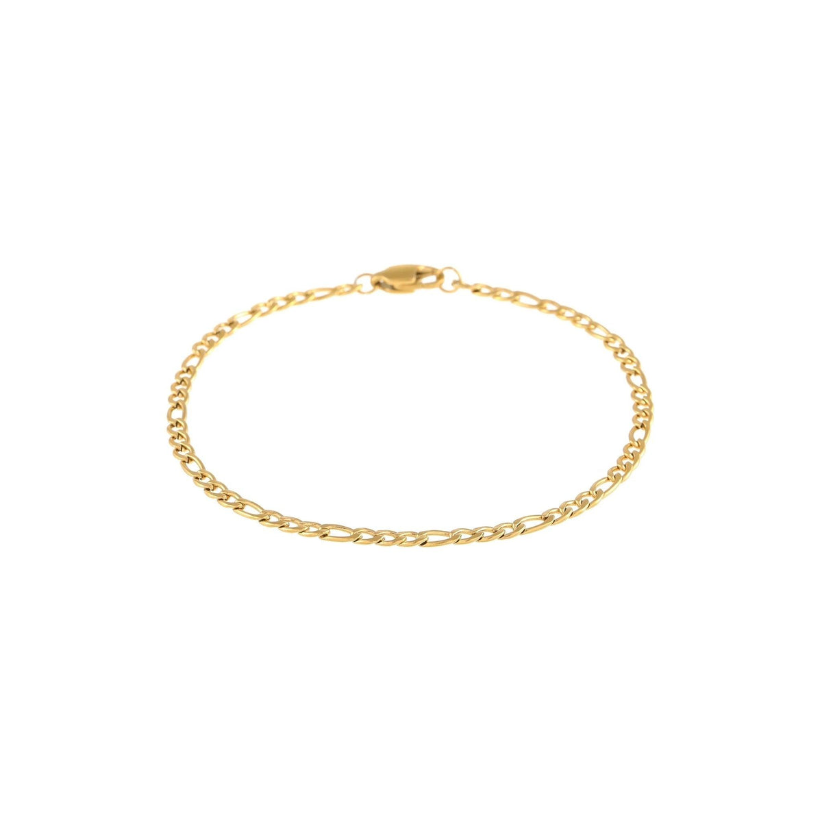 Pulseira de tornozelo Figaro Wulgor, 3mm, com elos finos de prata, para um estilo elegante e delicado.