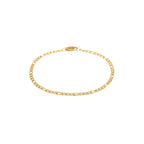 Pulseira de tornozelo Figaro Wulgor, 3mm, com elos finos de prata, para um estilo elegante e delicado.