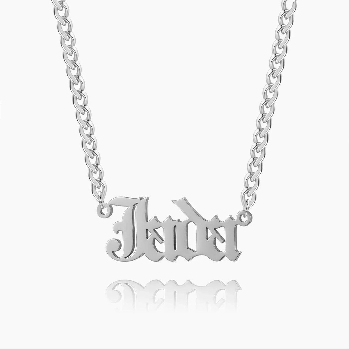 Colar Cuban Personalizado com Nome Gótico - Wulgor