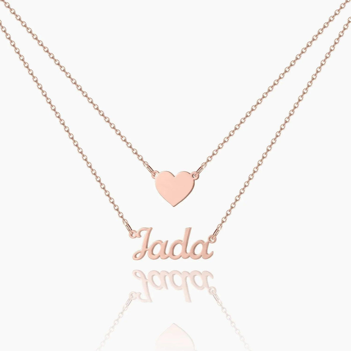 Colar Personalizado com Nome e Coração em Camadas - Wulgor
