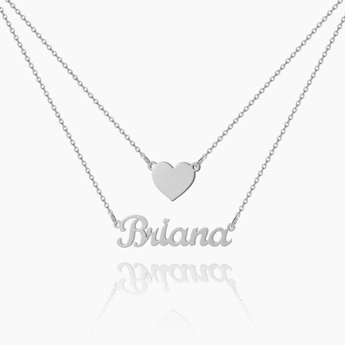 Colar Personalizado com Nome e Coração em Camadas - Wulgor