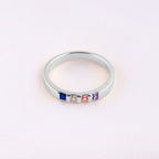 Princess-Cut Birthstone Band Ring