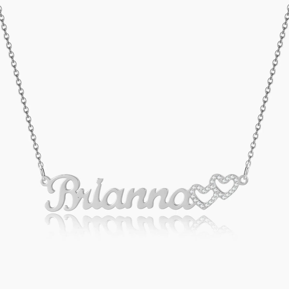 Colar Personalizado com Nome e Corações Cravejados - Wulgor