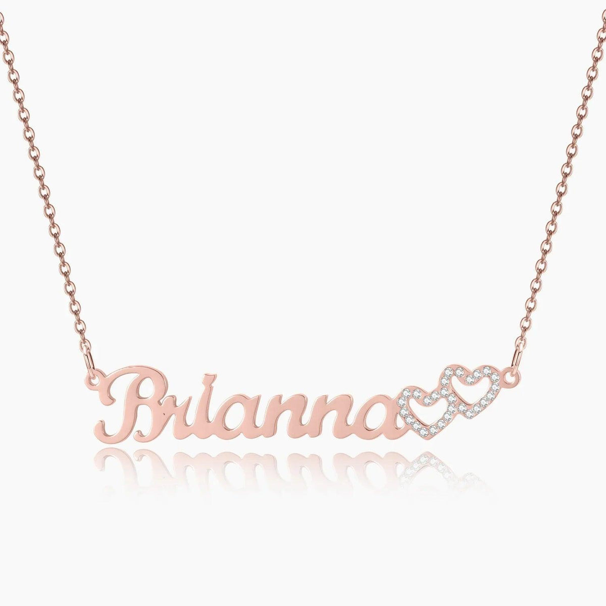 Colar Personalizado com Nome e Corações Cravejados - Wulgor